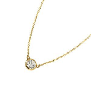 TIFFANY Co. By The Yard Diamond Necklace 18K YG 750 90276462